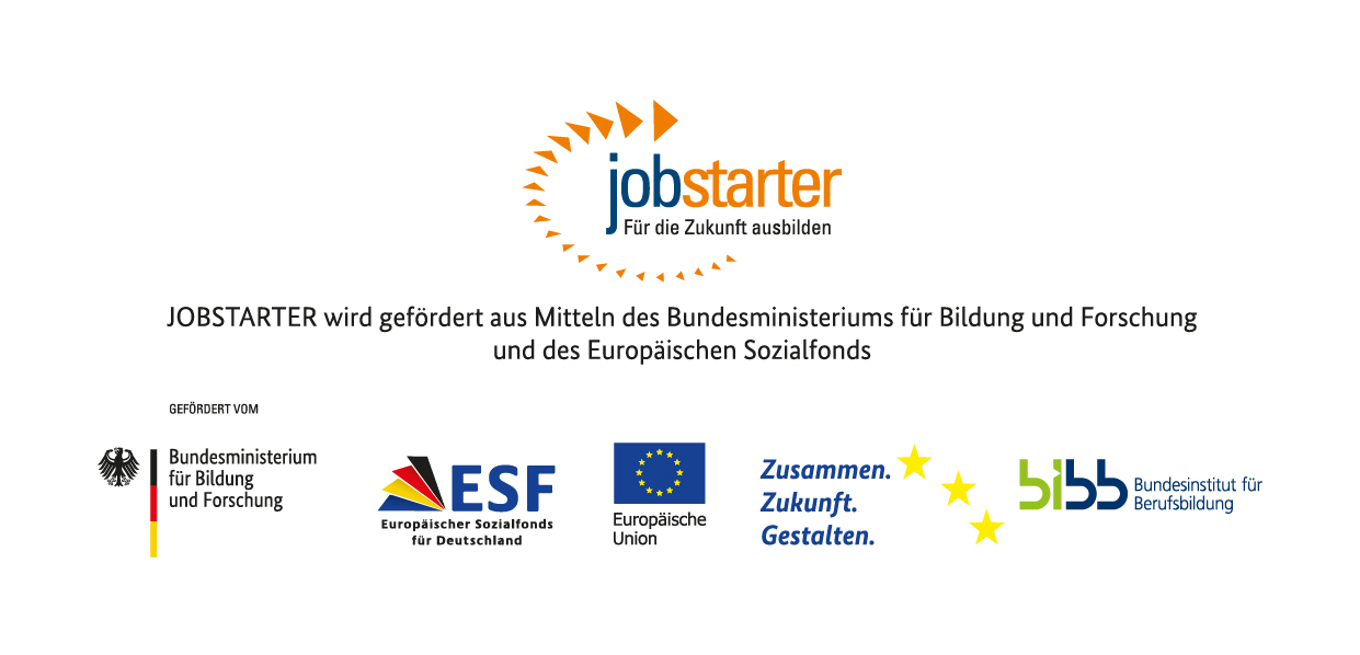 JOBSTARTER wird gefördert aus Mitteln des Bundesministeriums für Bildung und Forschung und des Europäischen Sozialfonds.